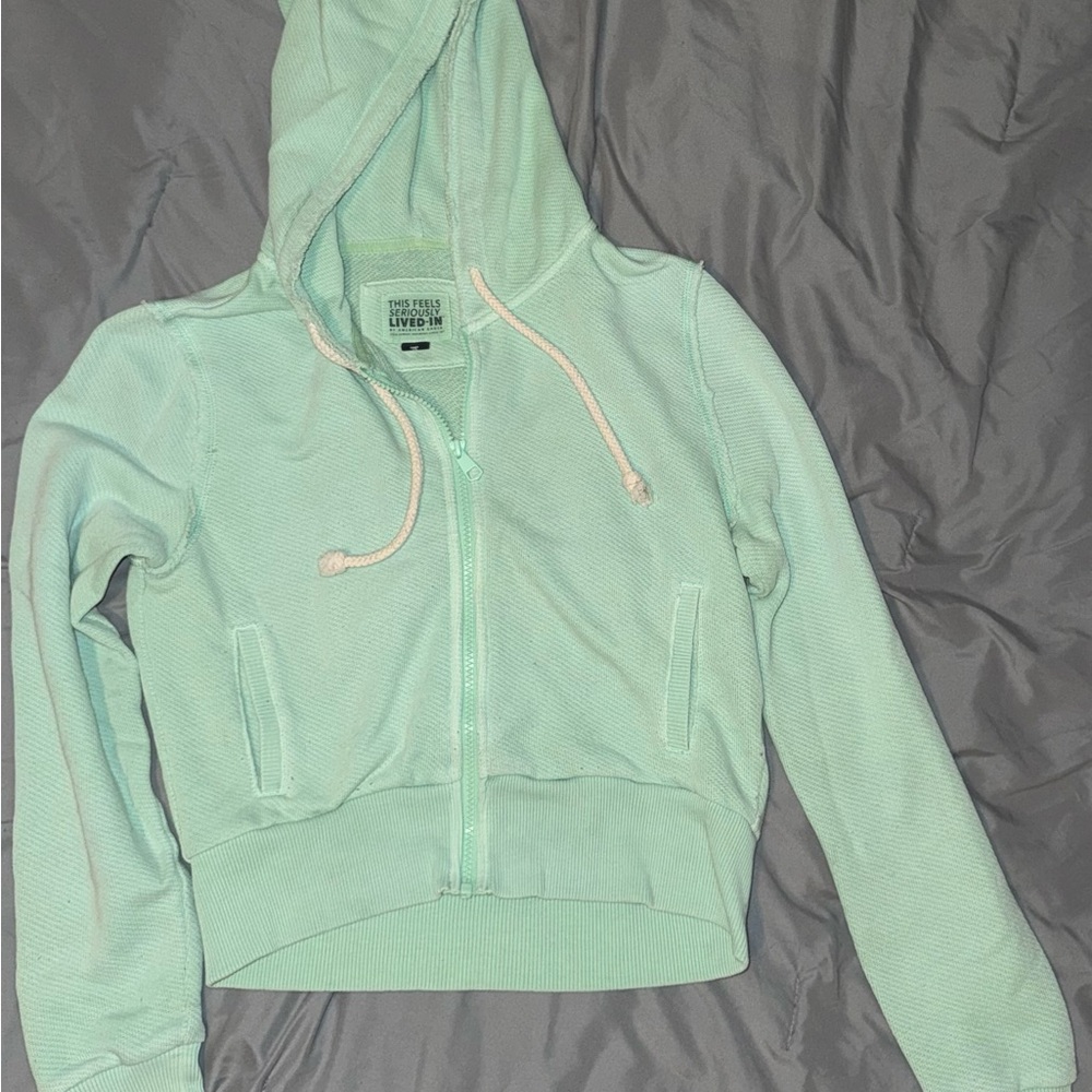 American Eagle Outfitters Mint Green Hoodie Sweater